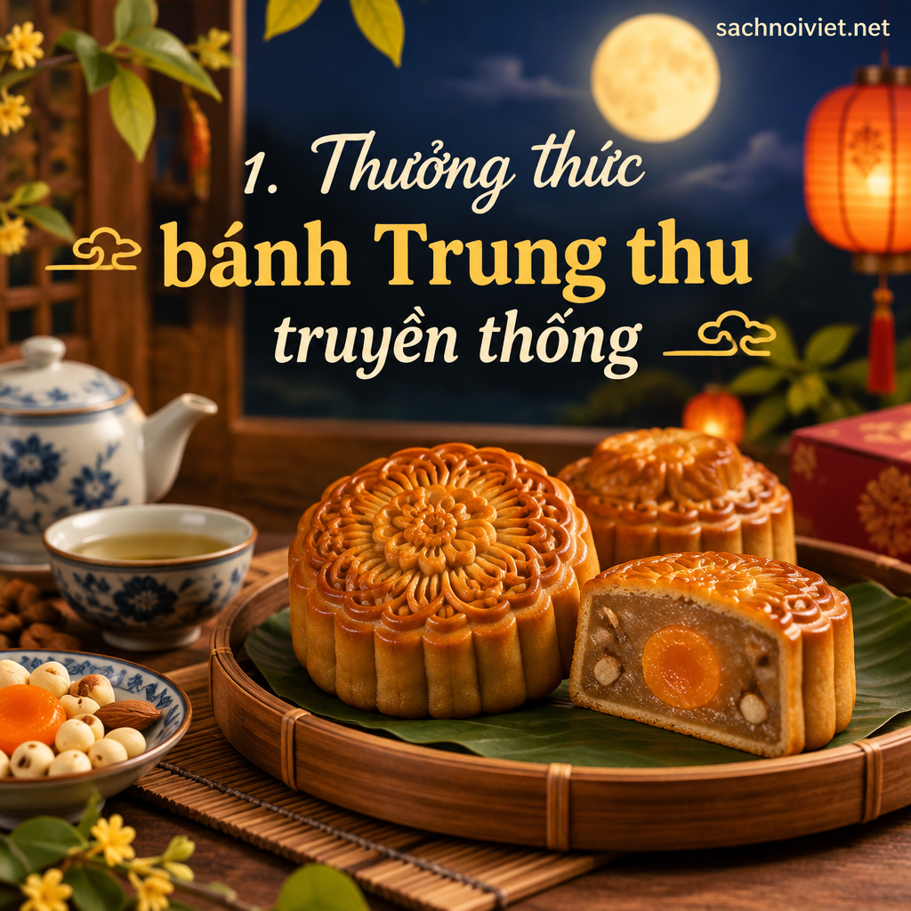 1. Thưởng thức bánh Trung thu truyền thống
