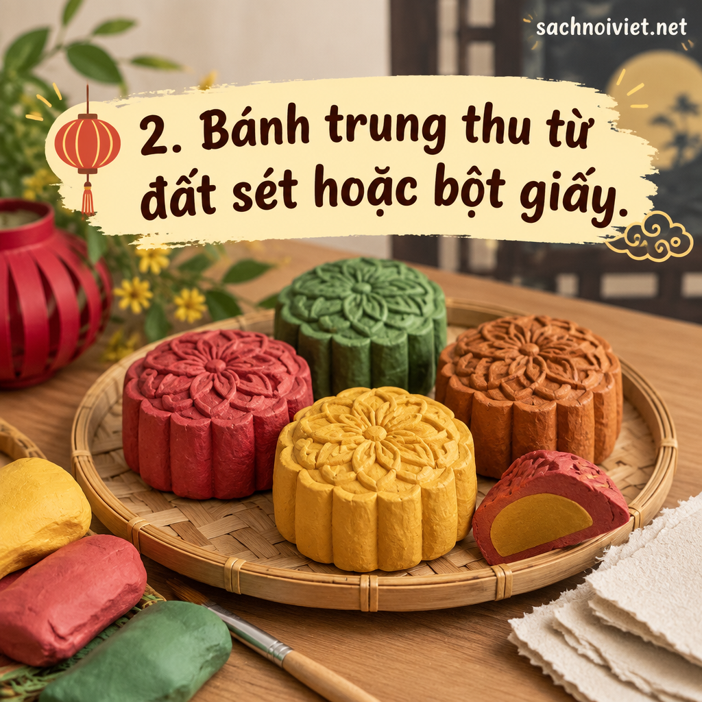 2. Bánh trung thu từ đất sét hoặc bột giấy