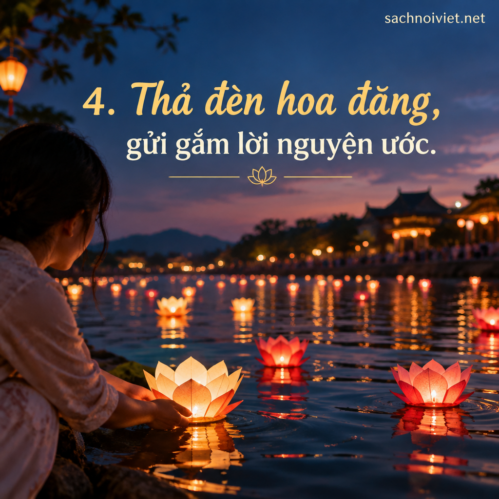4. Thả đèn hoa đăng, gửi gắm lời nguyện ước