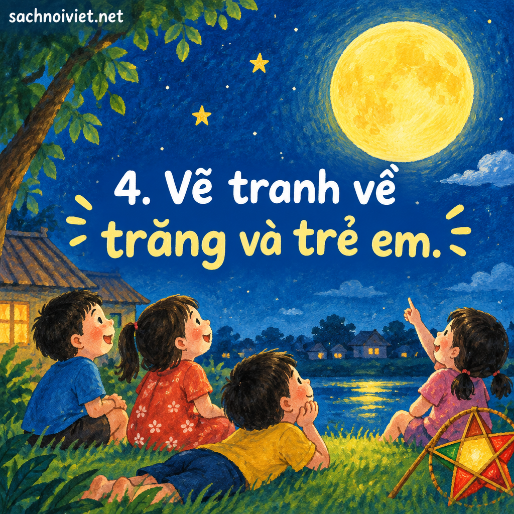 4. Vẽ tranh về trăng và trẻ em