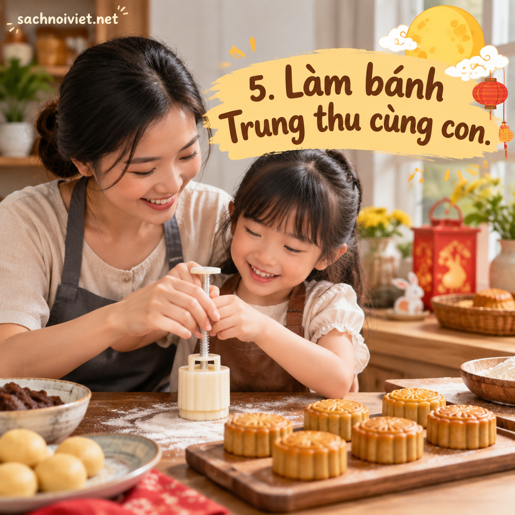 5. Làm bánh Trung thu cùng con