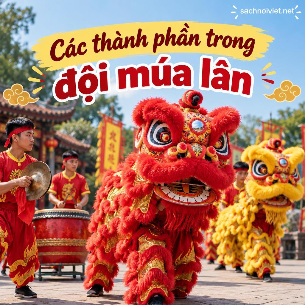 Các thành phần trong đội múa lân