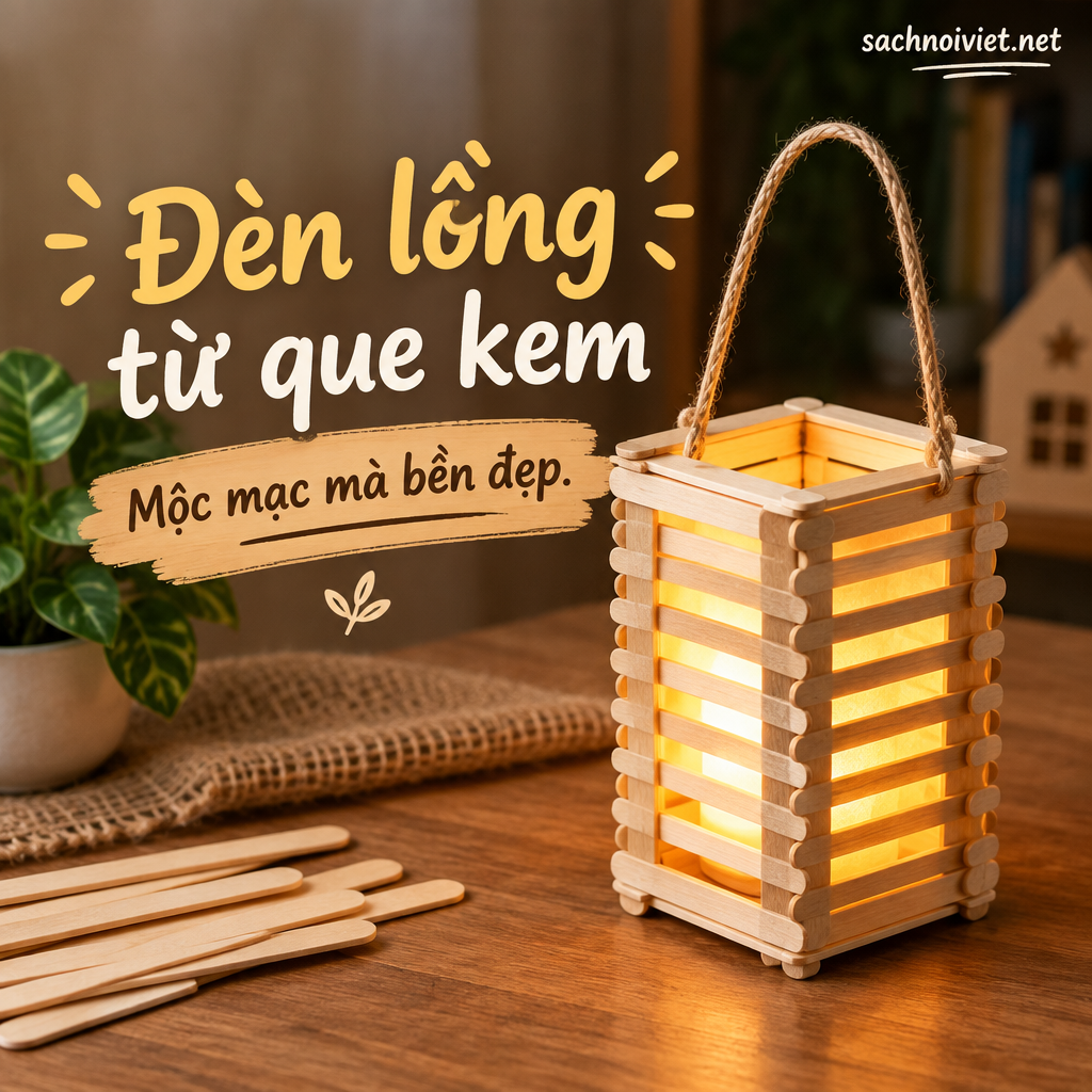 Đèn lồng từ que kem - Mộc mạc mà bền đẹp