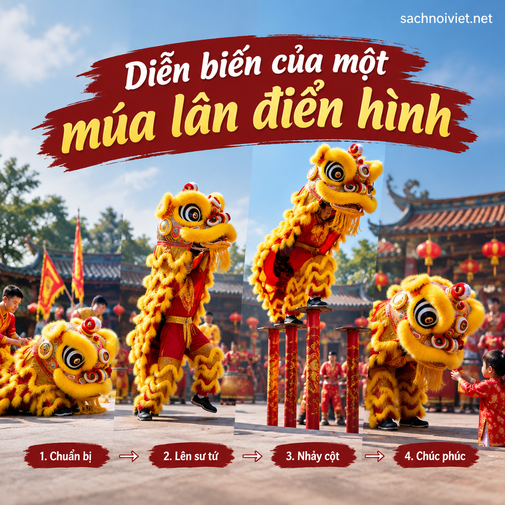 Diễn biến của một múa lân điển hình
