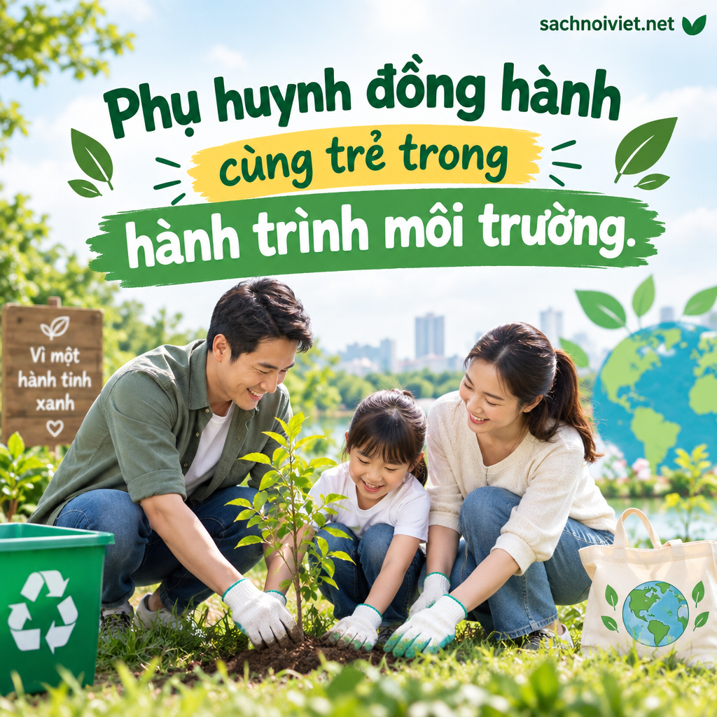 Phụ huynh đồng hành cùng trẻ trong hành trình môi trường