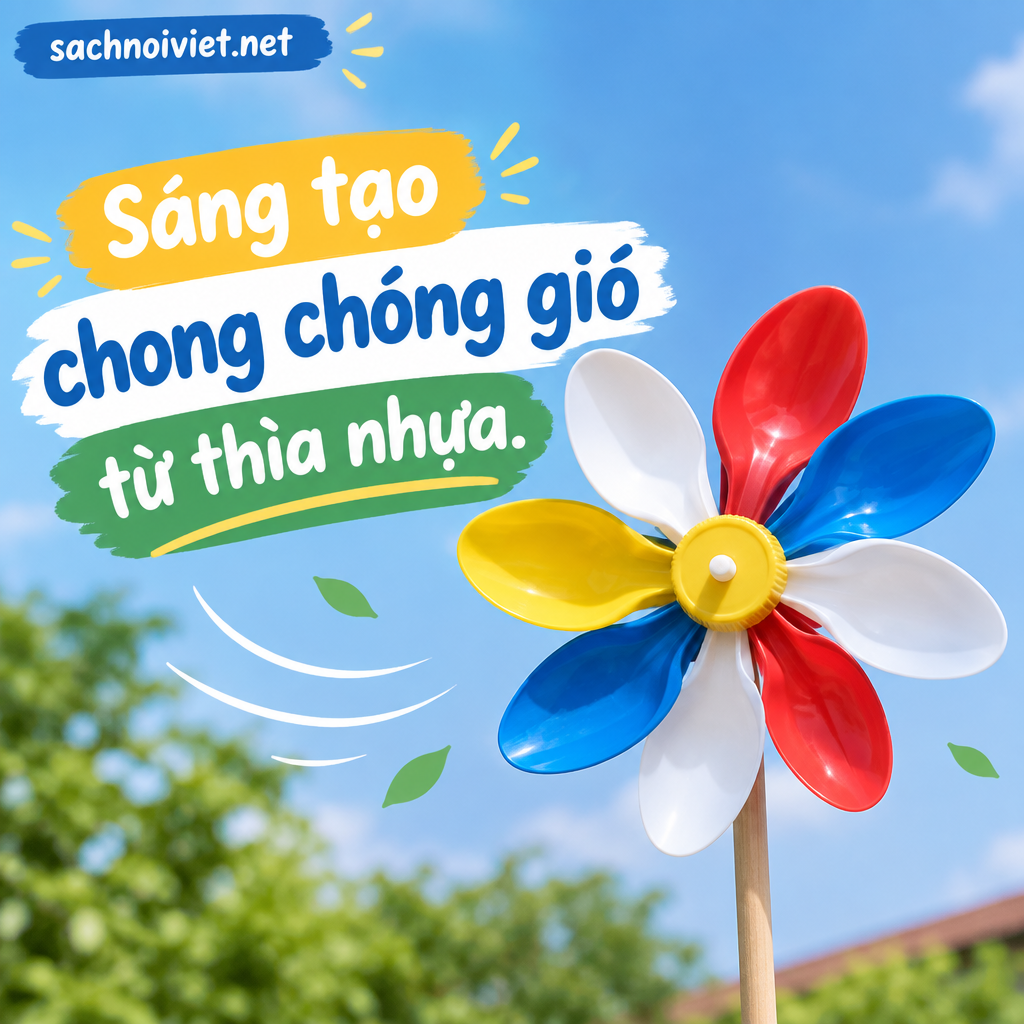Sáng tạo chong chóng gió từ thìa nhựa
