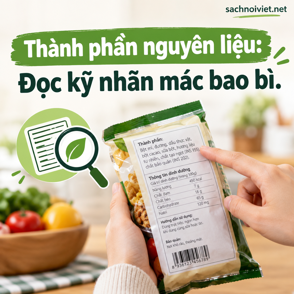 Thành phần nguyên liệu: Đọc kỹ nhãn mác bao bì