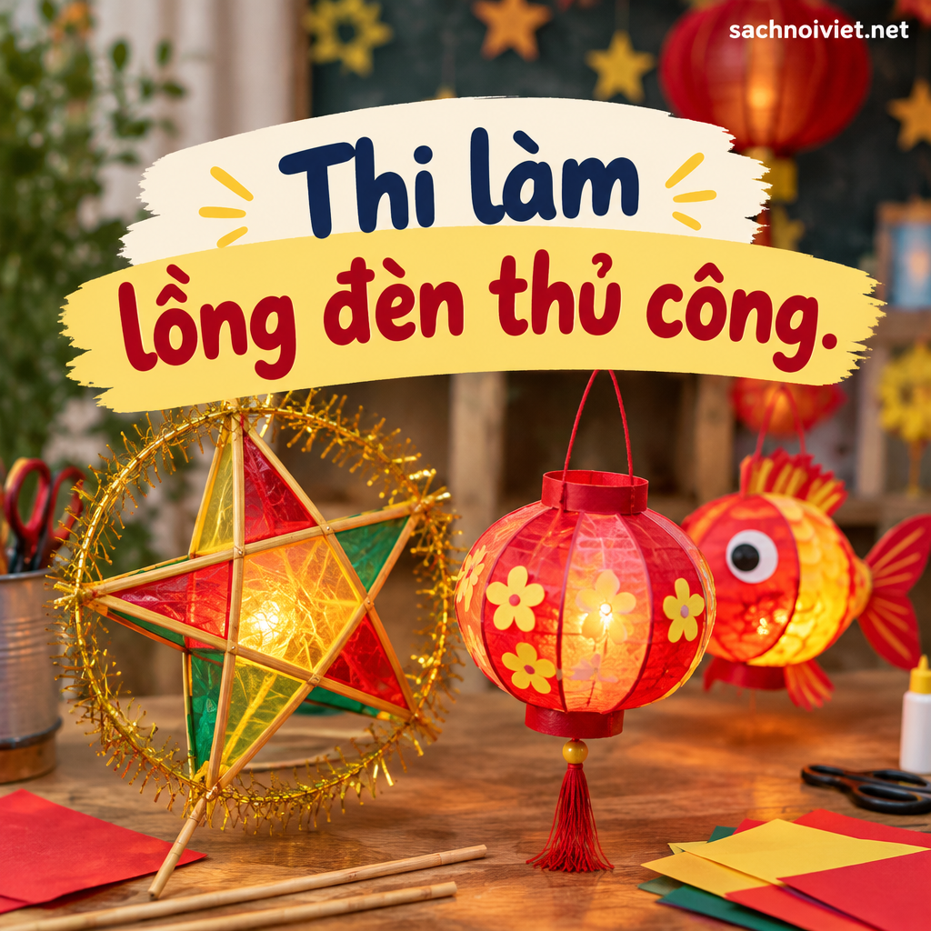 Thi làm lồng đèn thủ công
