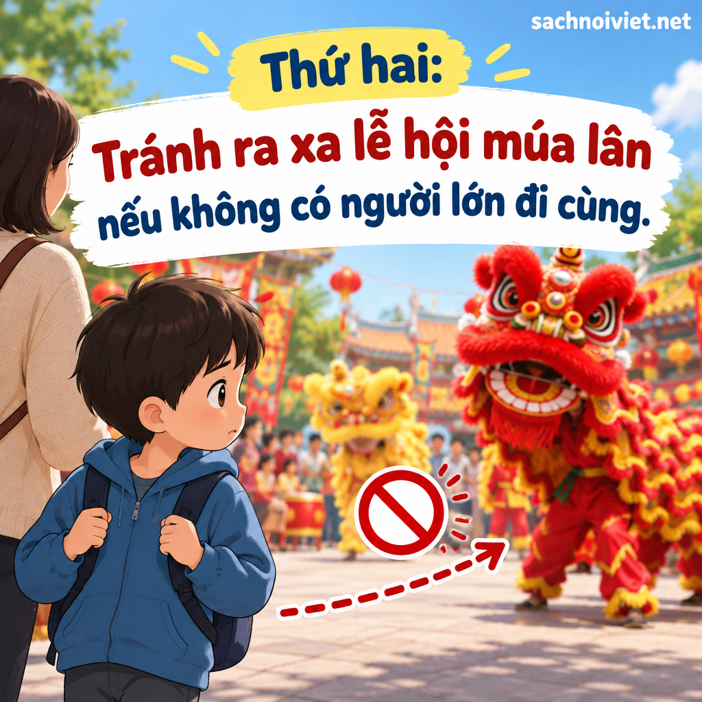 Thứ hai: Tránh ra xa lễ hội múa lân nếu không có người lớn đi cùng