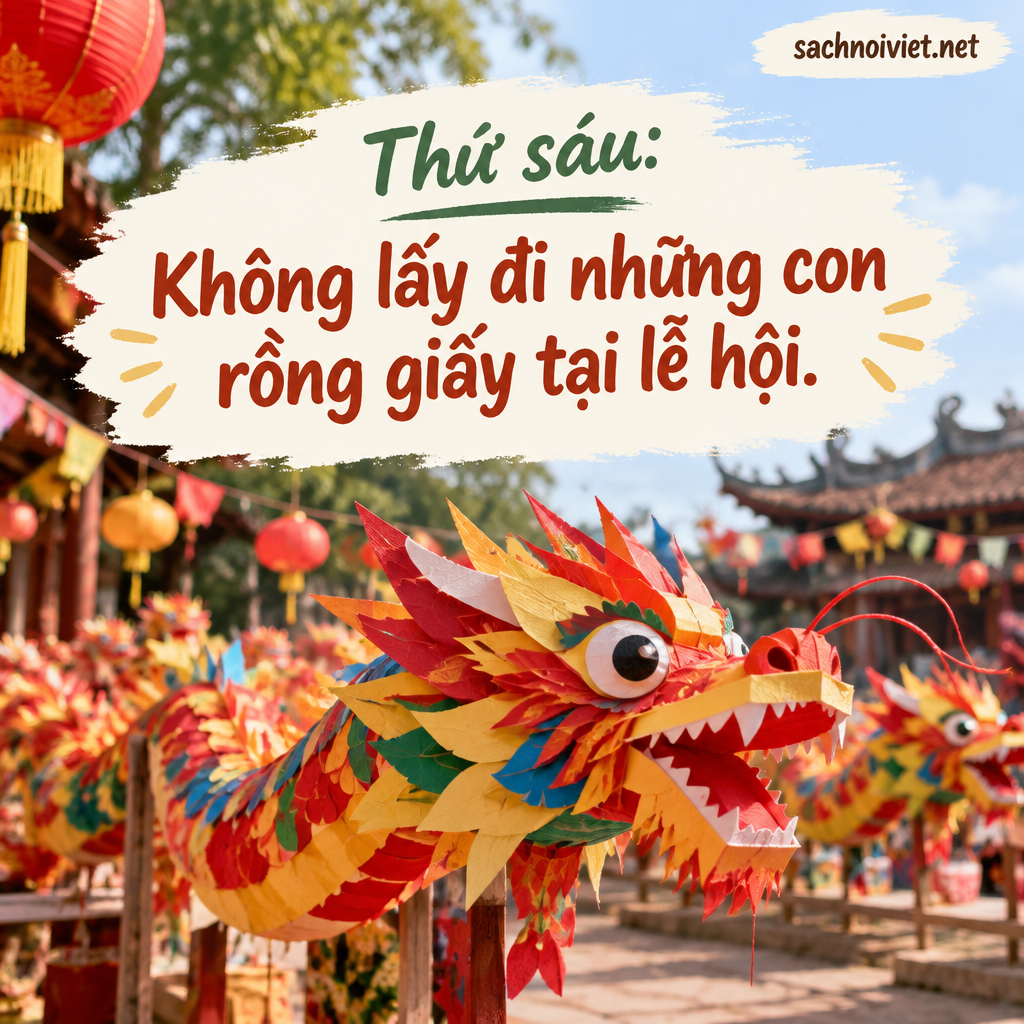 Thứ sáu: Không lấy đi những con rồng giấy tại lễ hội