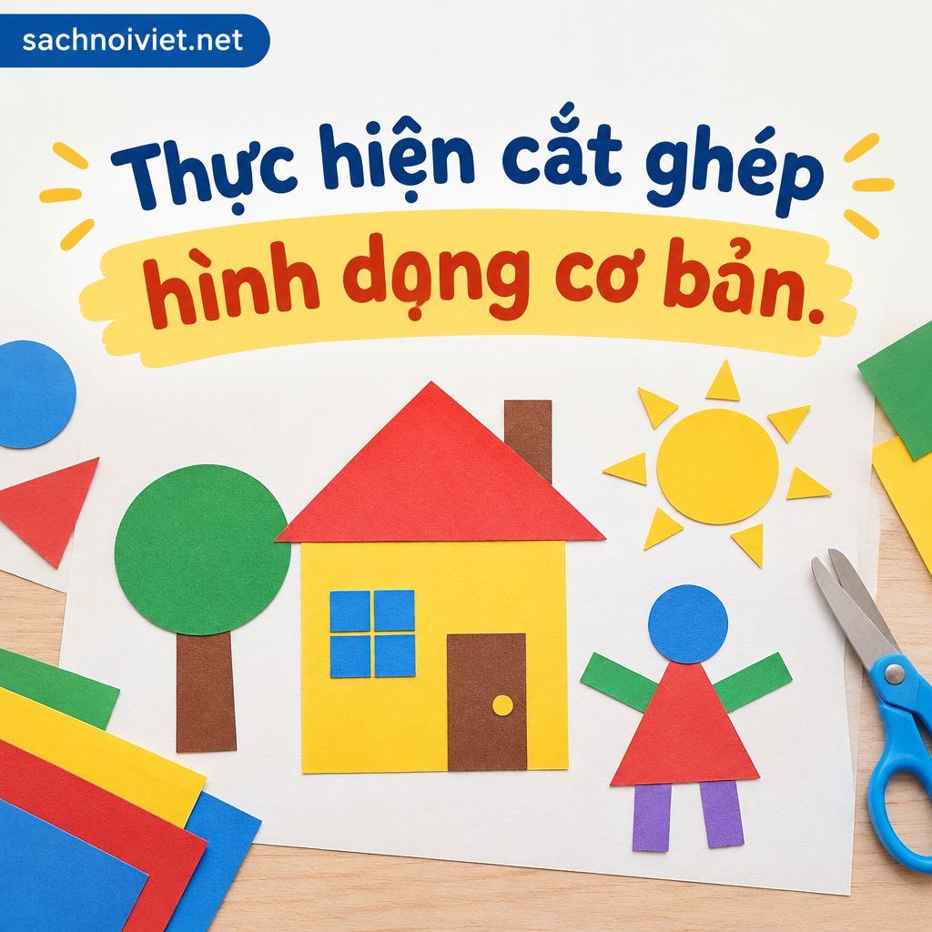Thực hiện cắt ghép hình dạng cơ bản