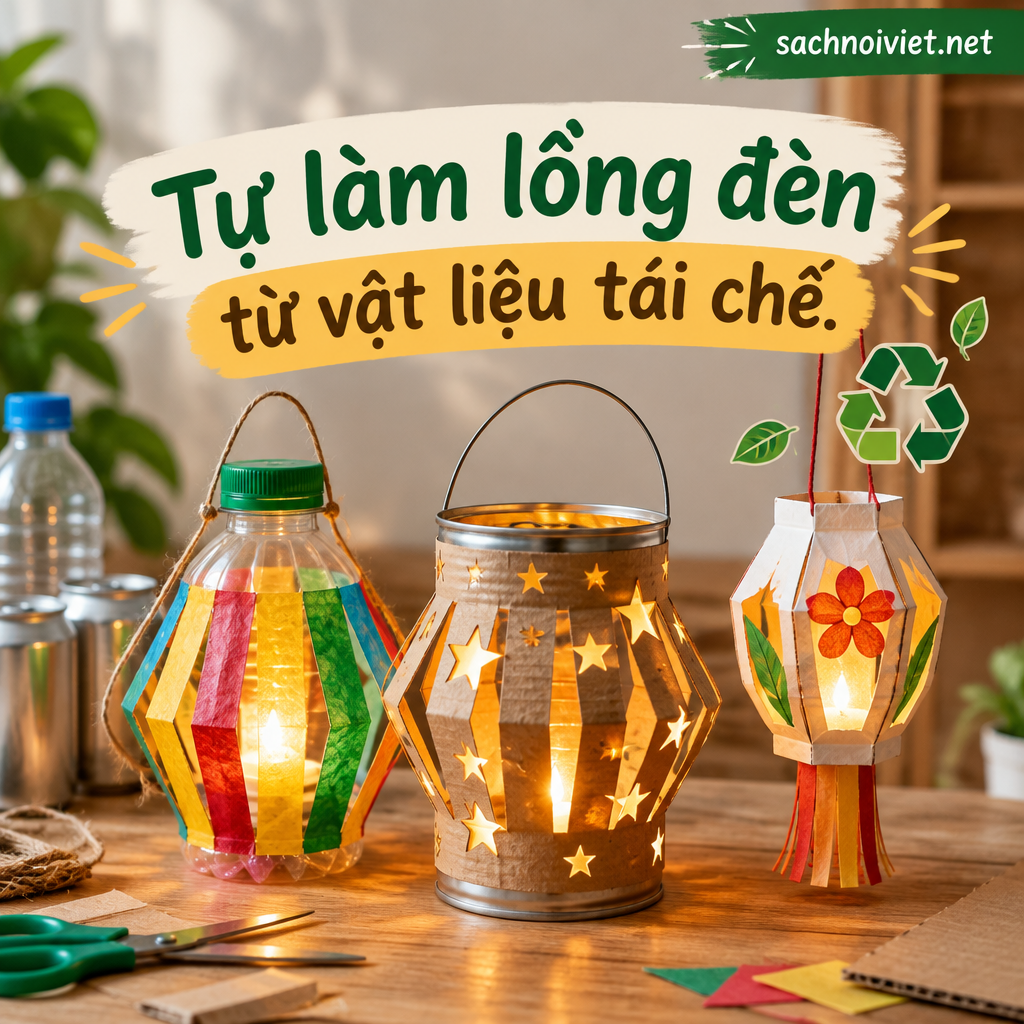 Tự làm lồng đèn từ vật liệu tái chế